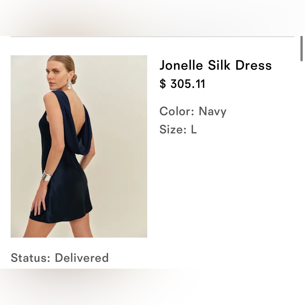 Reformation Jonelle Silk Dress Blue - Size L